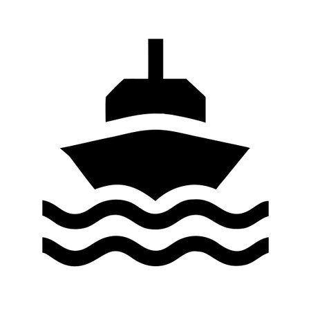 Cruise ship vector icon. Black illustration isolated on white background.のイラスト素材