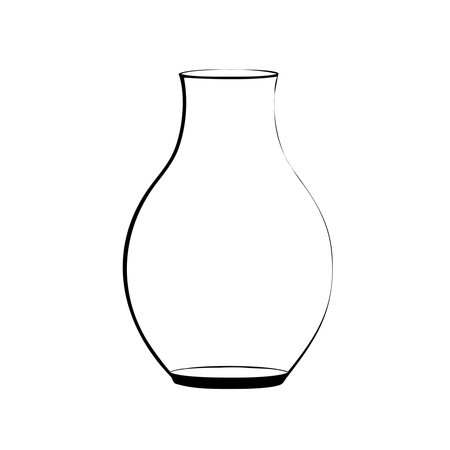 empty glass vase icon image vector illustration design  black and whiteのイラスト素材