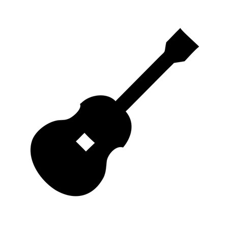guitar icon on white background. Flat style. Vector illustration.のイラスト素材