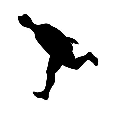 Vector silhouette of running dog on white background. Symbol of animal.のイラスト素材