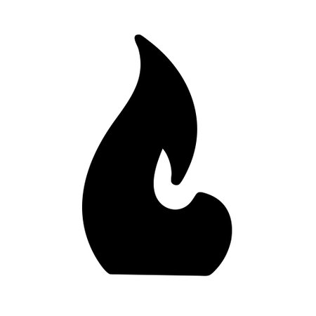 fire flame icon over white background, silhouette style concept, vector illustrationのイラスト素材