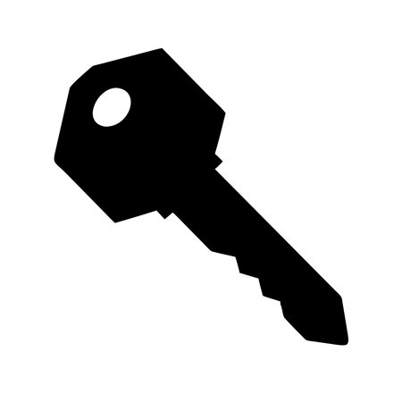 Key icon. Flat style black on white background. Vector illustration.のイラスト素材