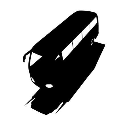 Bus vector icon.Black vector icon isolated on white background bus.のイラスト素材
