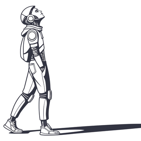 Astronaut in spacesuit. Vector illustration of a spaceman.のイラスト素材