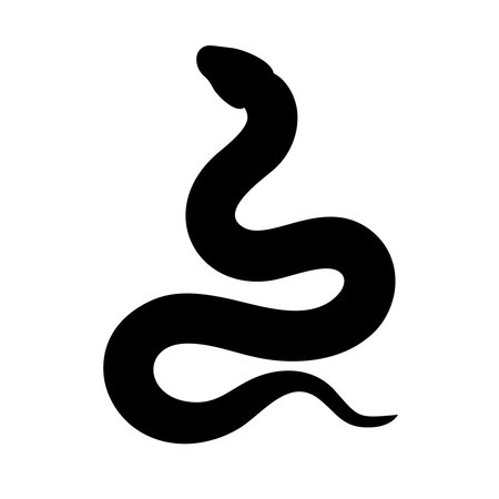 snake icon on white background. flat style. vector illustration.のイラスト素材