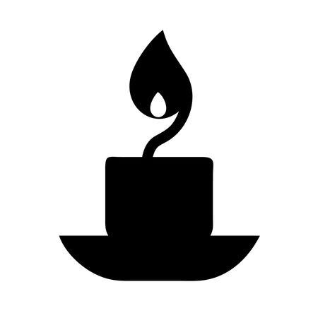 candle spa isolated icon vector illustration design  black and white styleのイラスト素材