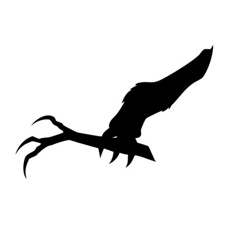 Vector silhouette of a crow on a white background. Symbol of Halloween.のイラスト素材