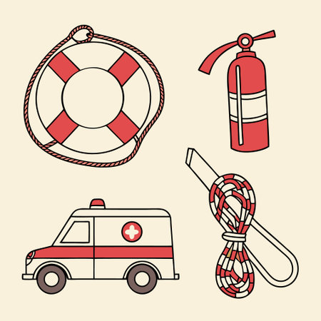 emergency icons design, vector illustration eps10 graphic flat styleのイラスト素材