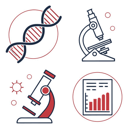 Set of icons on the theme of science and medicine. Vector illustrationのイラスト素材