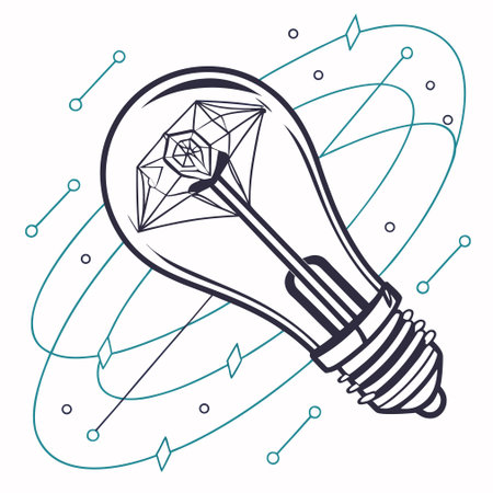Light bulb with diamond inside. Isolated vector illustration on white background.のイラスト素材