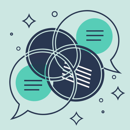 Communication concept with speech bubbles over blue background, vector illustration.のイラスト素材
