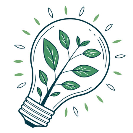 Light bulb with green leaves. Eco-friendly idea. Vector illustration.のイラスト素材
