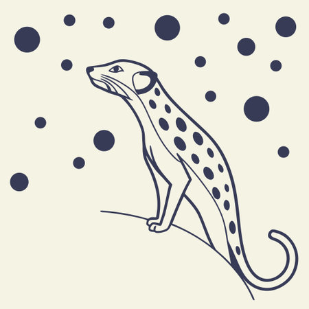 Vector illustration of a leopard on a white background. Hand drawn style.のイラスト素材
