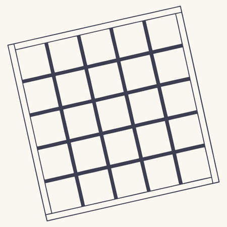 Illustration of a black square grid pattern on a beige backgroundのイラスト素材
