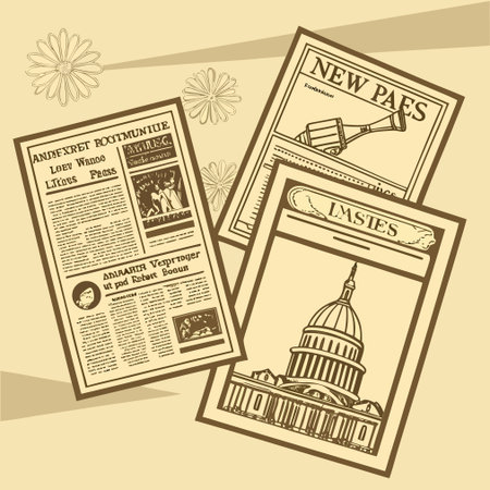 Newspaper design over beige background, vector illustration eps10のイラスト素材