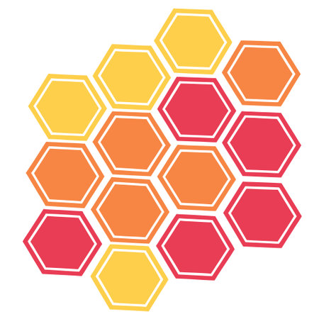 Colorful hexagon on white background. Vector illustration. Eps 10.