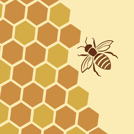 Honeycomb and bee. Vector illustration. Honeycombs and bee.のイラスト素材