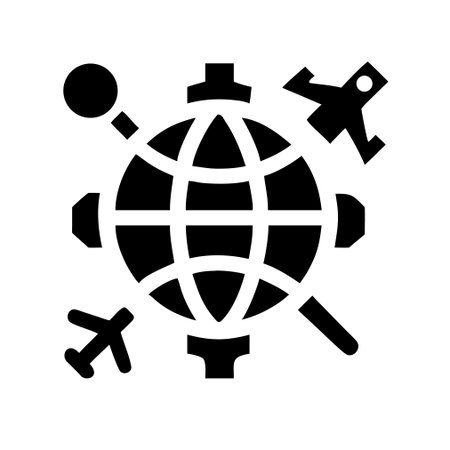 Airplane travel icon, Travel vector illustration, solid design pictogramのイラスト素材
