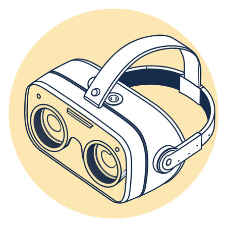 3d virtual reality glasses. Vector illustration in doodle styleのイラスト素材