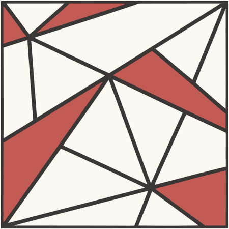 Abstract background with geometric pattern. Vector illustration. Red and white colors.