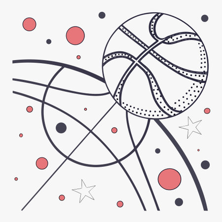 Basketball ball on a white background with dots. Vector illustration.のイラスト素材