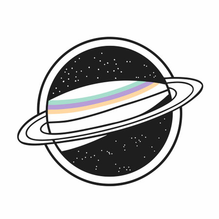 Planets and constellations in flat style. Vector illustration.のイラスト素材