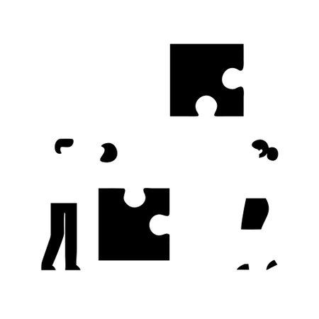 Puzzle icons set. Simple illustration of 9 puzzle icons for webのイラスト素材