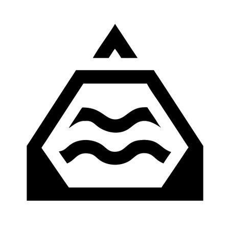 Waves Icon Vector. Flat black symbol on white background. Pictogram is isolated. Designed for web and software interfaces.のイラスト素材