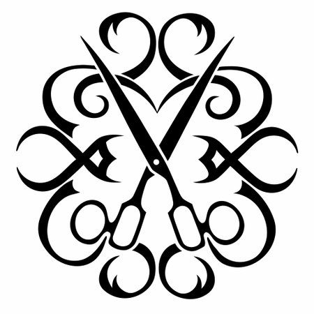 Scissors and hearts on a white background. Vector illustration for your designのイラスト素材