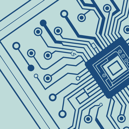 Circuit board background in blue color. Vector illustration. Eps 10.のイラスト素材