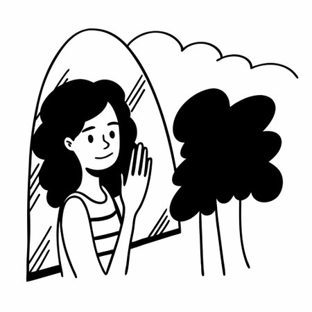 young woman with swimsuit and surfboard in the beach vector illustration designのイラスト素材