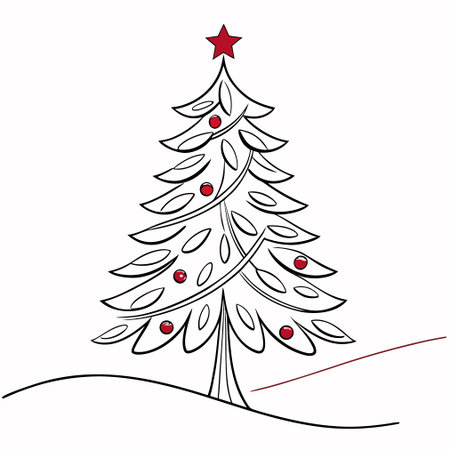 Christmas tree isolated on a white background. Vector illustration. Eps 10のイラスト素材