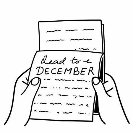 Black and white illustration of a hand holding a sheet of paper with the inscription back to schoolのイラスト素材