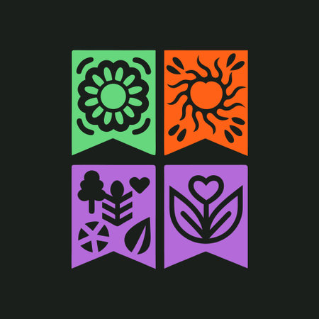 Set of cards with flowers, sun and leaves. Vector illustration.のイラスト素材