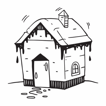 Hand drawn doodle sketch of a house. Vector illustration.のイラスト素材