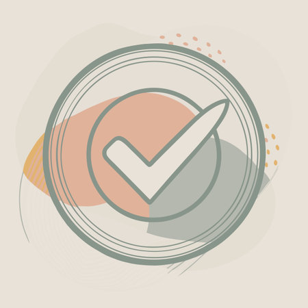 Check mark button, vector illustration in flat design style. Eps 10のイラスト素材