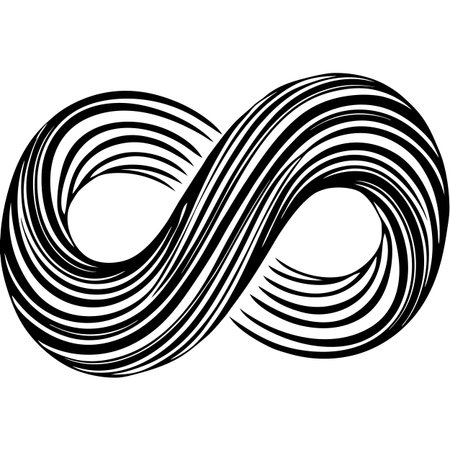 Infinity symbol. Vector design element. Black and white illustration.