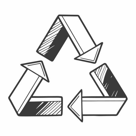 Minimalist recycling icon vector for sustainability campaigns and environmental protection themes.のイラスト素材