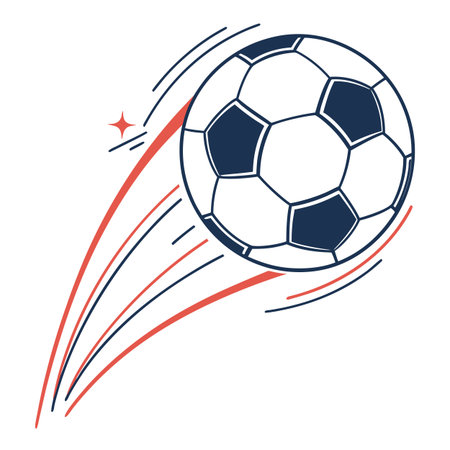 Minimalist flat design illustration of a football soccer ball, suitable for apps, websites, and sports-themed projects.のイラスト素材