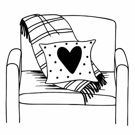 A vector illustration for February, showcasing winter's charm with snow and hearts, suitable for romantic and seasonal designs.のイラスト素材