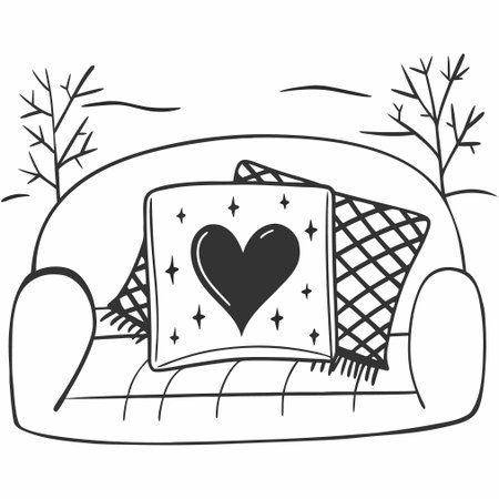 Close-up vector illustration of red berries covered in frost and snow during mid-winter.のイラスト素材