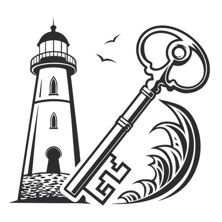 A clean and professional flat vector illustration showing a keyhole silhouette for security and privacy concepts.のイラスト素材