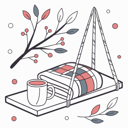 Modern and minimalist winter landscape illustration in vector format, ideal for February-themed marketing and design.のイラスト素材