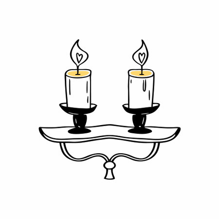 A warm and minimalist interior vector featuring a small table setting perfect for a cold February afternoon.のイラスト素材