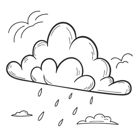 A clean, minimalist vector illustration of a cloud symbol for technology or weather concepts.のイラスト素材