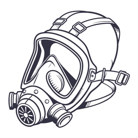 A simple vector illustration of a snorkel mask, perfect for diving, swimming, and vacation themes.のイラスト素材