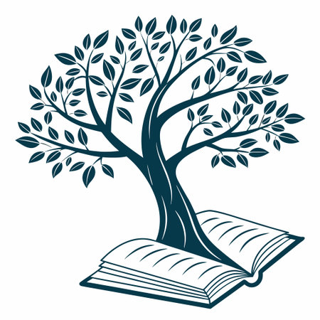 A simple vector illustration depicting a tree growing from a seed, symbolizing growth and nature.のイラスト素材