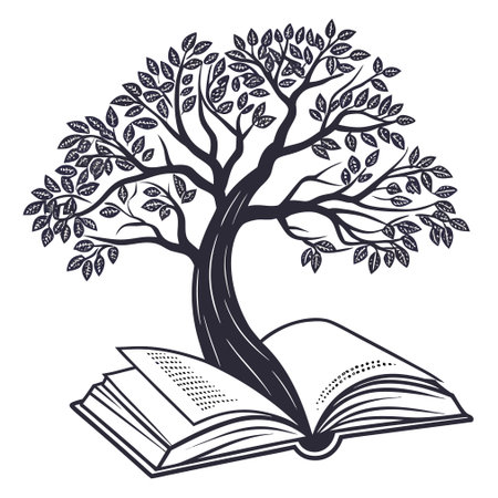 A simple vector illustration depicting a tree growing from a seed, symbolizing growth and nature.のイラスト素材