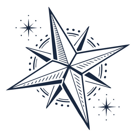 A clean vector graphic of a star, ideal for ratings, achievements, and decorative elements.のイラスト素材