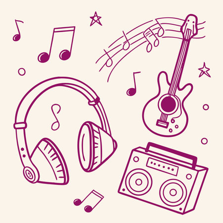 Music design over beige background, vector illustration. Eps 10.のイラスト素材